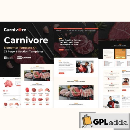 Carnivore - Meat Shop Butchery Elementor Pro Template Kit