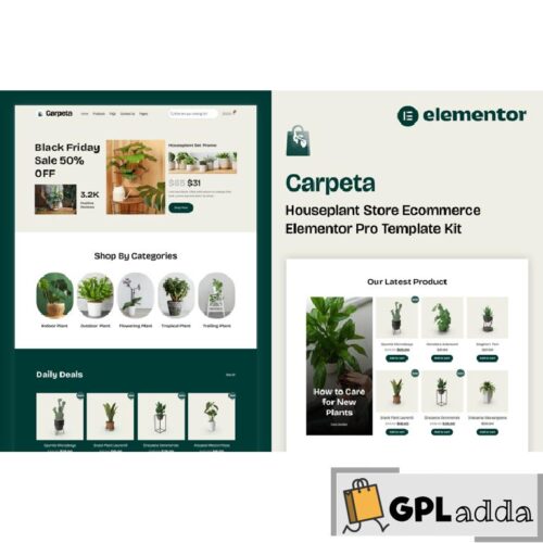 Carpeta - Houseplant Store Ecommerce Elementor Pro Template Kit