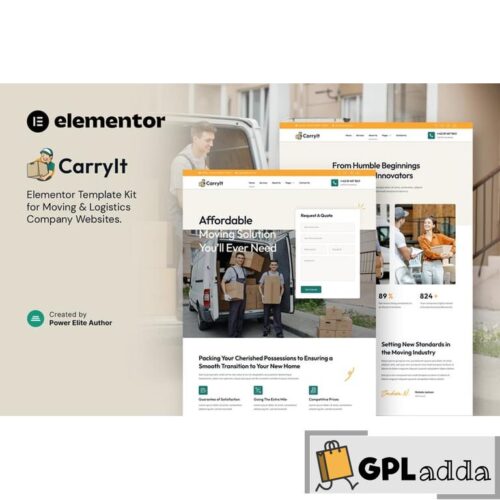 CarryIt - Moving & Logistics Company Elementor Template Kit