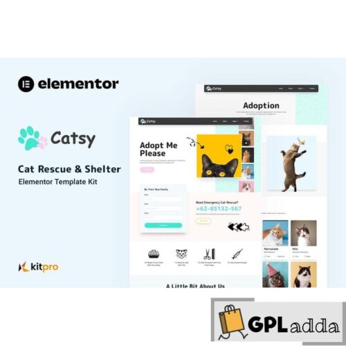 Catsy - Cat Rescue & Shelter Elementor Template Kit