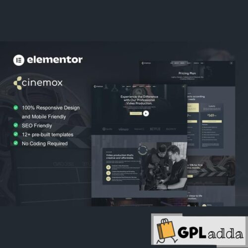 Cinemox - Video Production Company Elementor Pro Template Kit