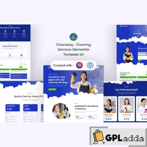 Cleanasoy - Cleaning Services Elementor Template kit