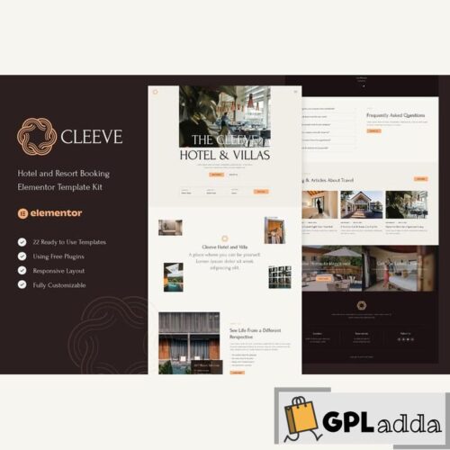 Cleeve - Hotel and Resort Booking Elementor Template Kit