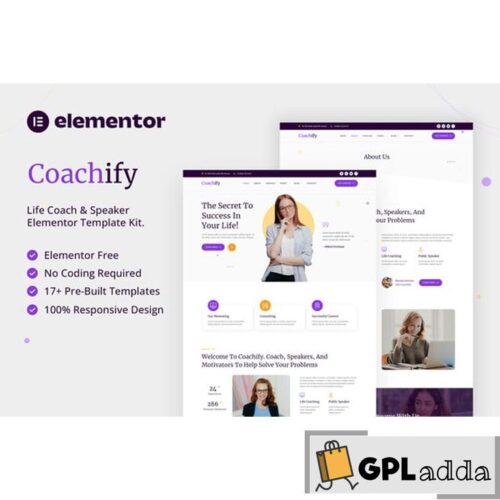 Coachify - Life Coach & Speaker Elementor Template Kit