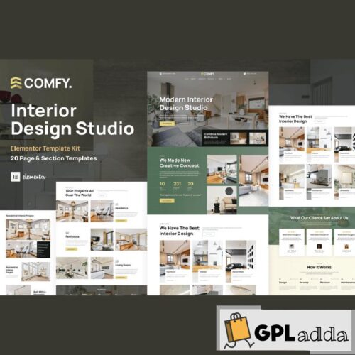 Comfy - Interior Design Studio & Architecture WordPress Elementor Template Kit