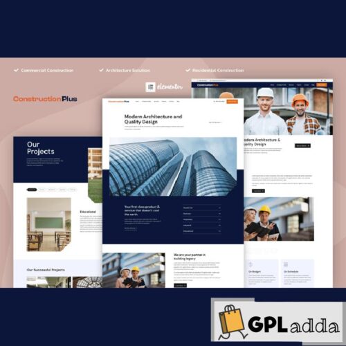 Construction Plus - Construction Elementor Pro Template Kit