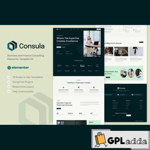 Consula - Business and Finance Consulting Elementor Template Kit