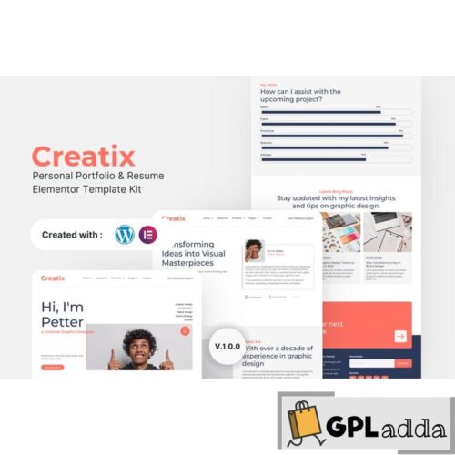 Creatix - Personal Portfolio & Resume Elementor Template Kit