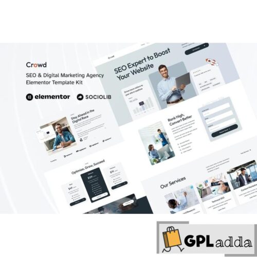 Crowd - SEO &Digital Marketing Agency Elementor Template Kit