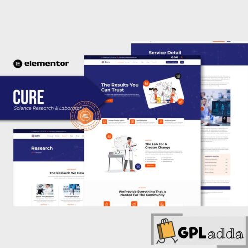 Cure - Science Research &Laboratory Elementor Template Kit