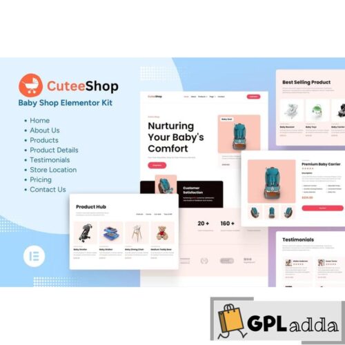 CuteeShop - Kids & Baby Ecommerce Elementor Kit