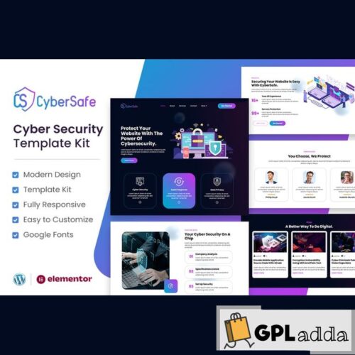 CyberSafe - Cyber Security Service Elementor Template Kit