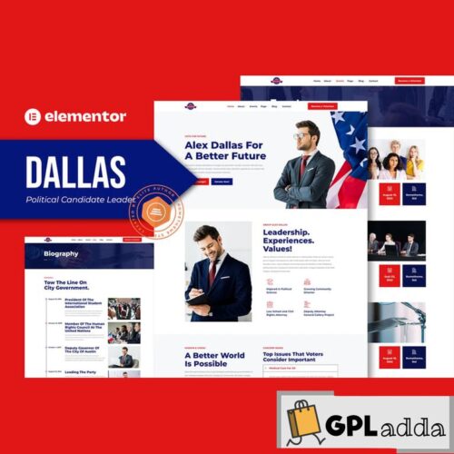 Dallas - Political Candidate Leader Elementor Teamplate Kit