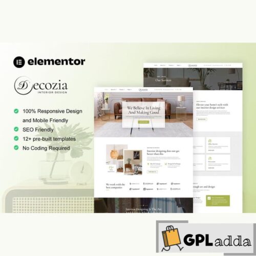 Decozia - Interior Design Service Elementor Template Kit