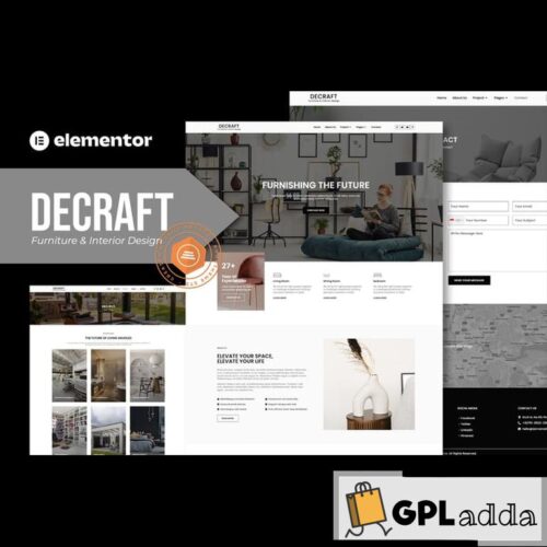 Decraft - Furniture & Interior Design Elementor Template Kit