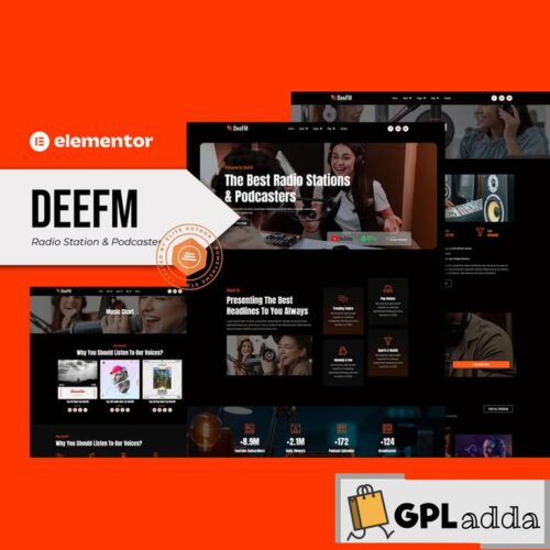 DeeFM - Radio Station & Podcaster Elementor Pro Template Kit