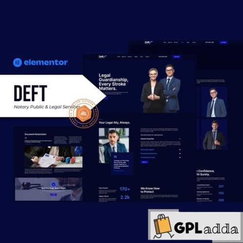 Deft - Notary Public & Legal Services Elementor Template Kit