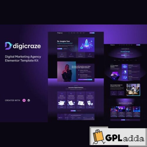 Digicraze - Digital Marketing Agency Elementor Pro Template Kit