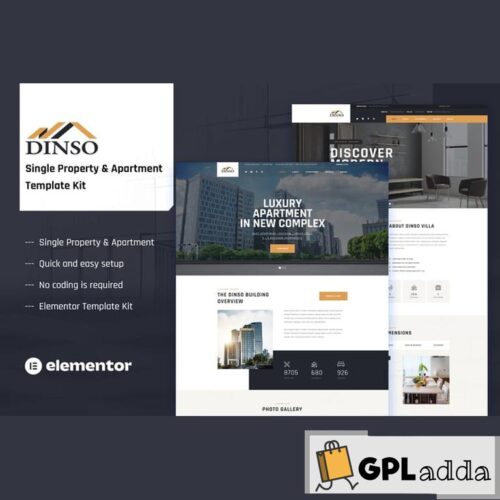 Dinso - Single Property & Apartment Elementor Template Kit