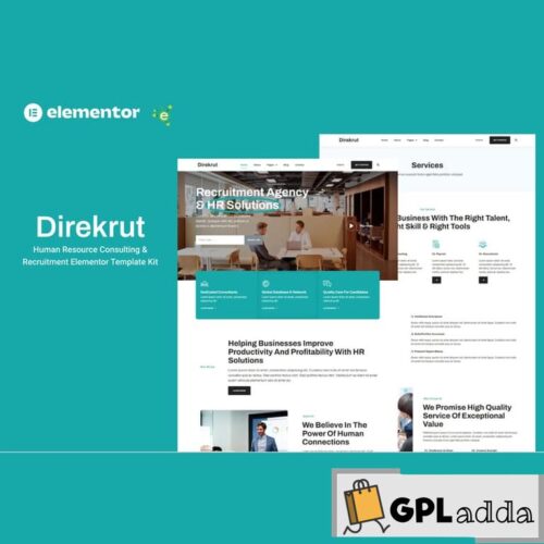 Direkrut - Human Resource Consulting and Recruitment Elementor Template Kit