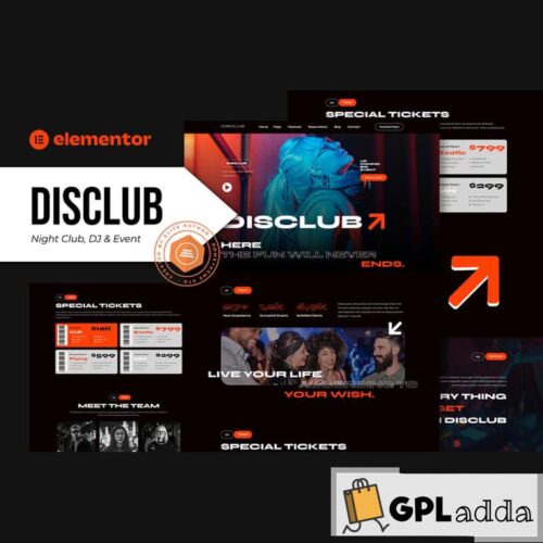 Disclub - Night Club DJ & Events Elementor Pro Template Kit