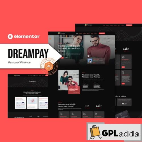 Dreampay - Personal Finance Elementor Pro Template Kit