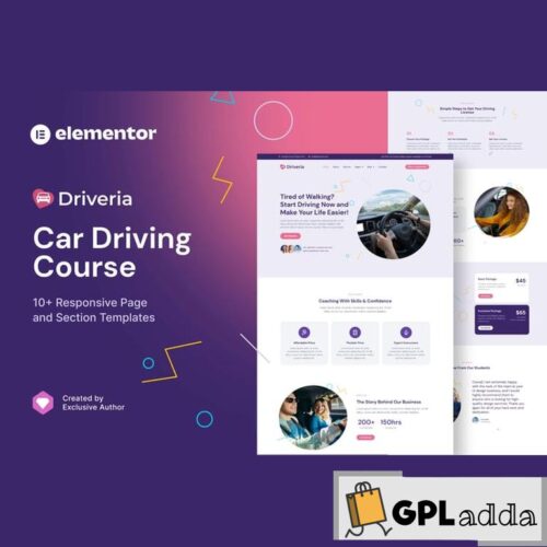 Driveria - Car Driving Course Elementor Template Kit