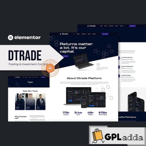 Dtrade - Trading & Investment Company Elementor Template Kit