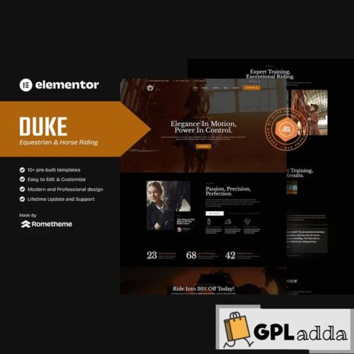 Duke - Equestrian & Horse Riding Elementor Template Kit