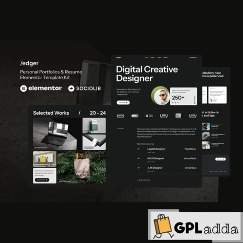 Edger - Personal Portfolios & Resume Elementor Template Kit