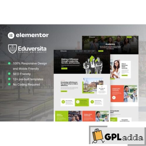 Eduversita - University & College Elementor Template Kit