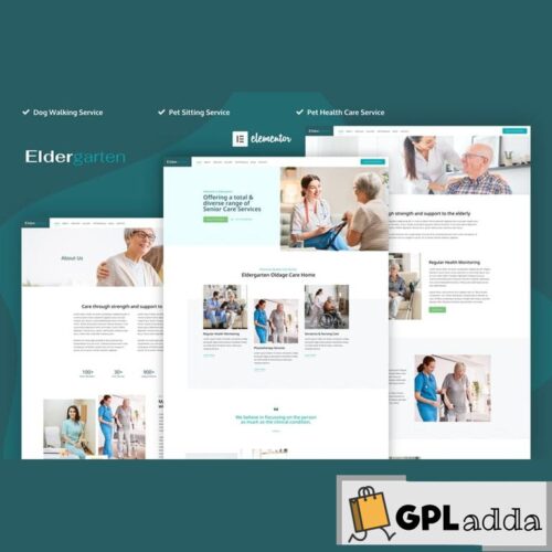 Eldergarten - Elder Care & Senior Home Elementor Pro Template Kit