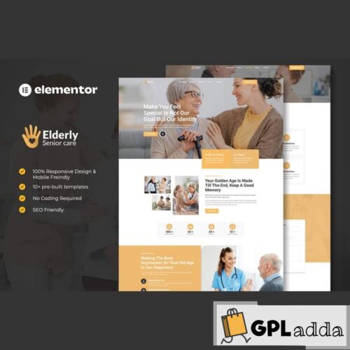 Elderly - Senior Care Services Elementor Template Kit