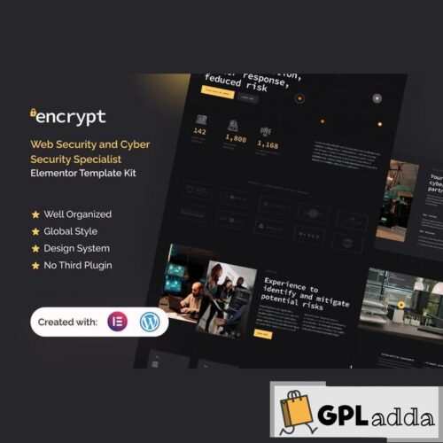 Encrypt - Cyber Security Specialist Elementor Pro Template Kit