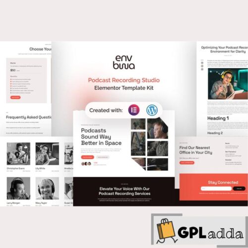 Envbwa - Podcast Recording Studio Elementor Pro Template Kit