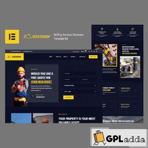 EstateRoof - Roofing Services Elementor Pro Template Kit