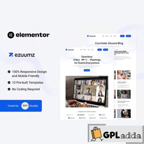 Ezuumz - Video Conferencing & Webinar App Elementor Template Kit