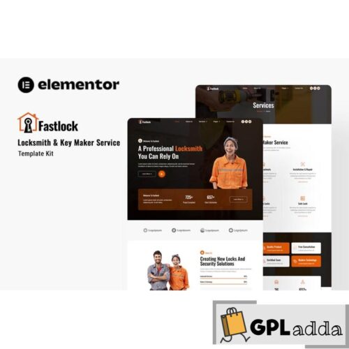 Fastlock - Locksmith & Key Maker Service Elementor Template Kit