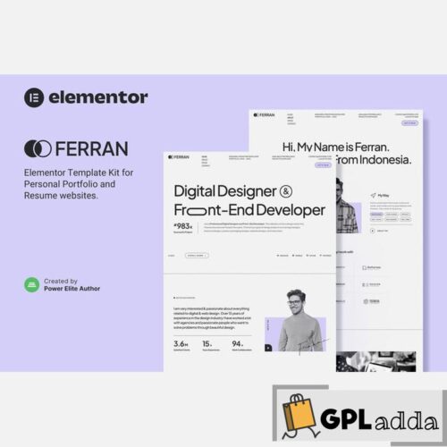 Ferran - Personal Portfolio & Resume Elementor Template Kit