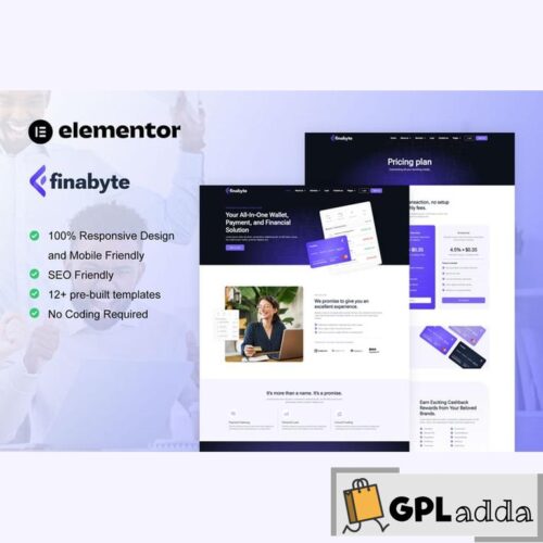 FinaByte - Saas & Fintech Startup Elementor Template Kit