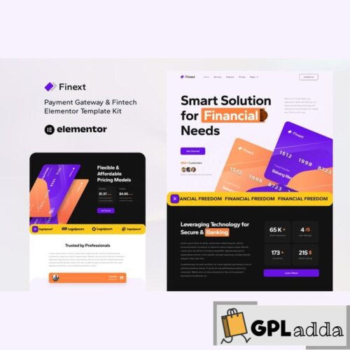 Finext - Payment Gateway & Fintech Elementor Template Kit