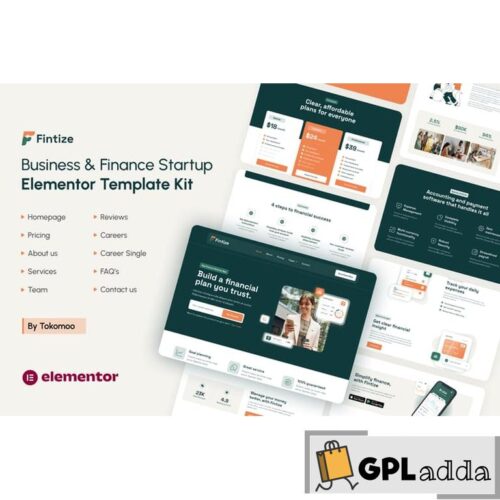 Fintize - Business & Finance Startup Elementor Template Kit