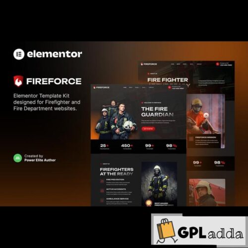 Fireforce - Firefighter & Fire Department Elementor Template Kit