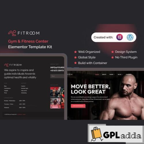 Fitroom - Gym & Fitness Center Elementor Template Kit