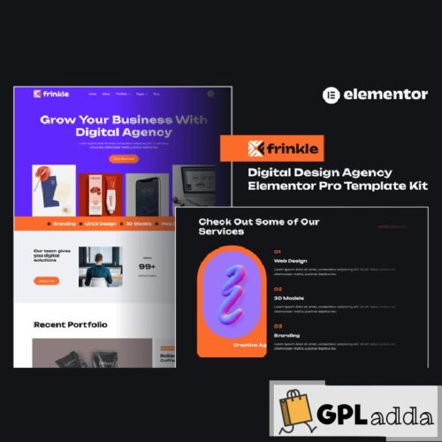 Frinkle - Digital Design Agency Elementor Pro Template Kit