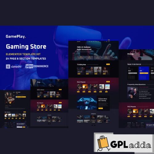 GamePlay - Video Game Store Elementor Template Kit