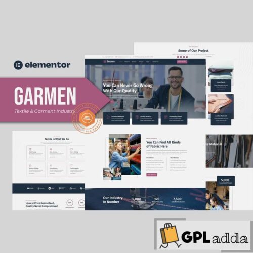 Garmen - Textile & Garment Industry Elementor Template Kit