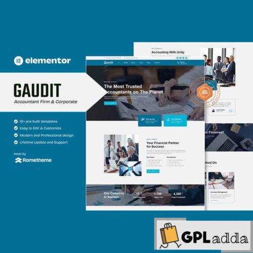 Gaudit - Accounting Firm Elementor Template Kit