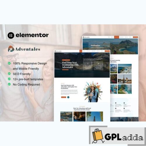 Adventales - Modern Travel Blog Elementor Template Kit