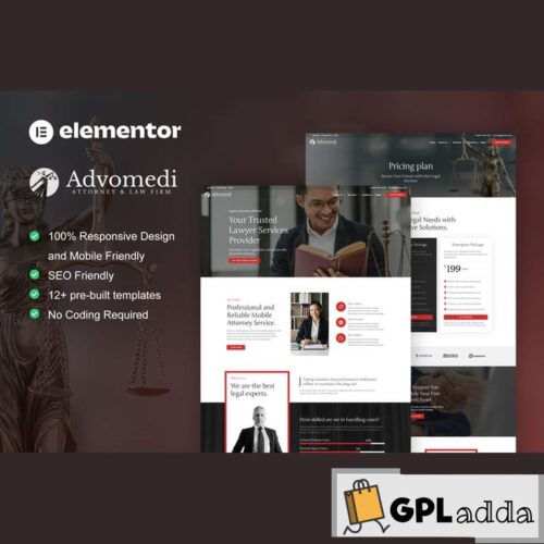 Advomedi - Attorney & Law Firm Elementor Template Kit